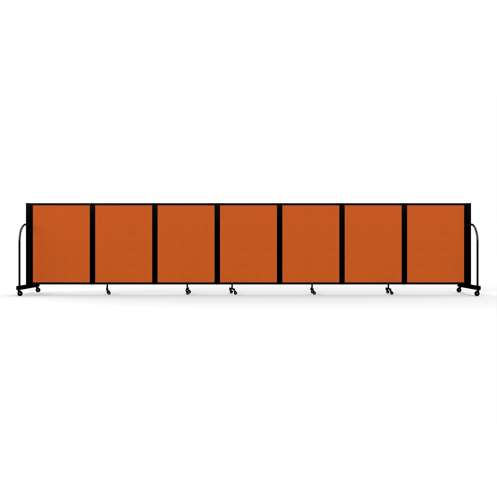 Screenflex Full Motion Divider — 4ft. x 19ft. 7in., Black Frame, Orange, Model# FSH-407-B-DJ